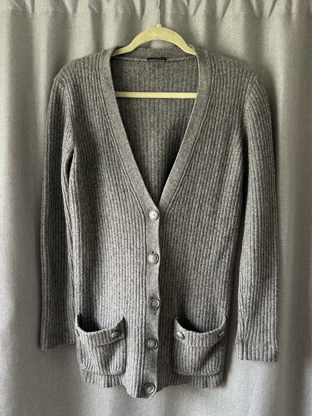 Theory Zacharia Donegal Cashmere Blend Cardigan L
